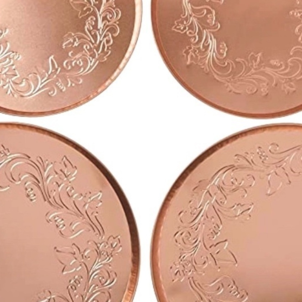 Copper Stove Burner Covers Embossed Ivy By Range Kleen Set of 4 - Picture 11 of 11